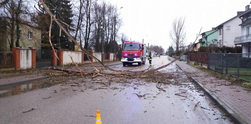 Pracowity czas dla strażaków. Dwa pożary i wichura nad powiatem.