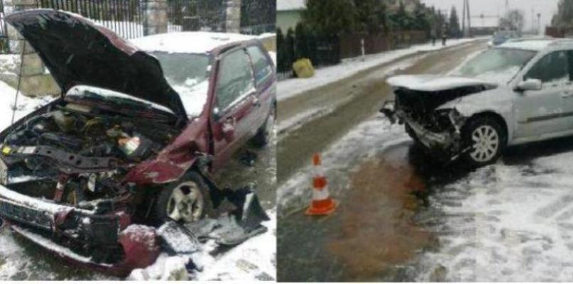 Czołówka w Suchodole podczas śnieżycy
