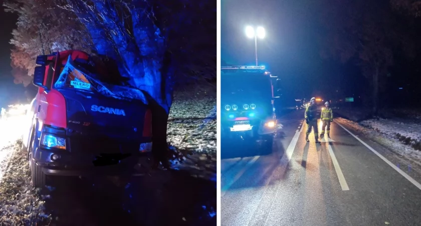 Zima na drogach powiatu węgrowskiego, policjanci mają co robić