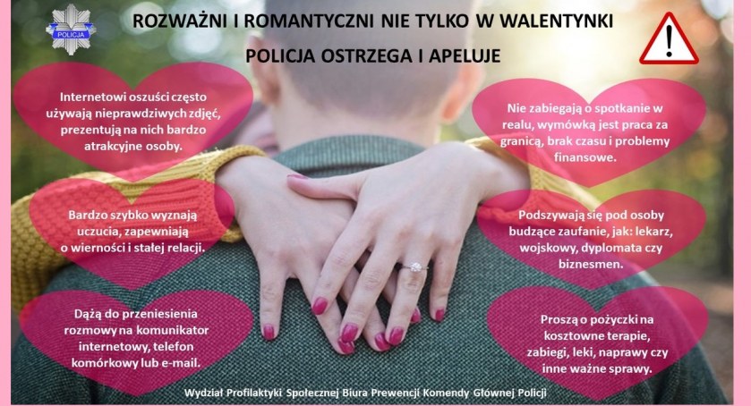 Walentynkowe ostrzeżenie policji. Nie dajcie się nabrać!