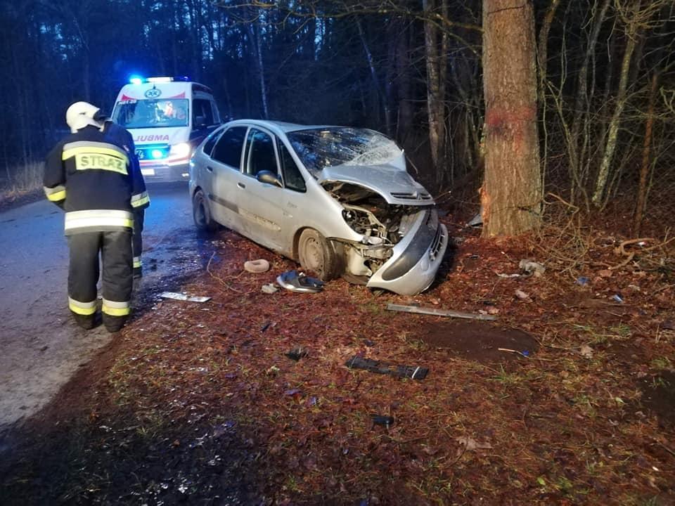 Auto rozbiło się na drzewie. Zginęła 81-letnia kobieta