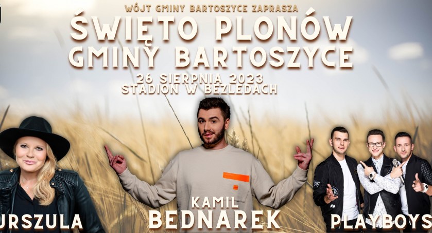 Urszula, Bednarek i zespół Playboys na dożynkach Gminy Bartoszyce