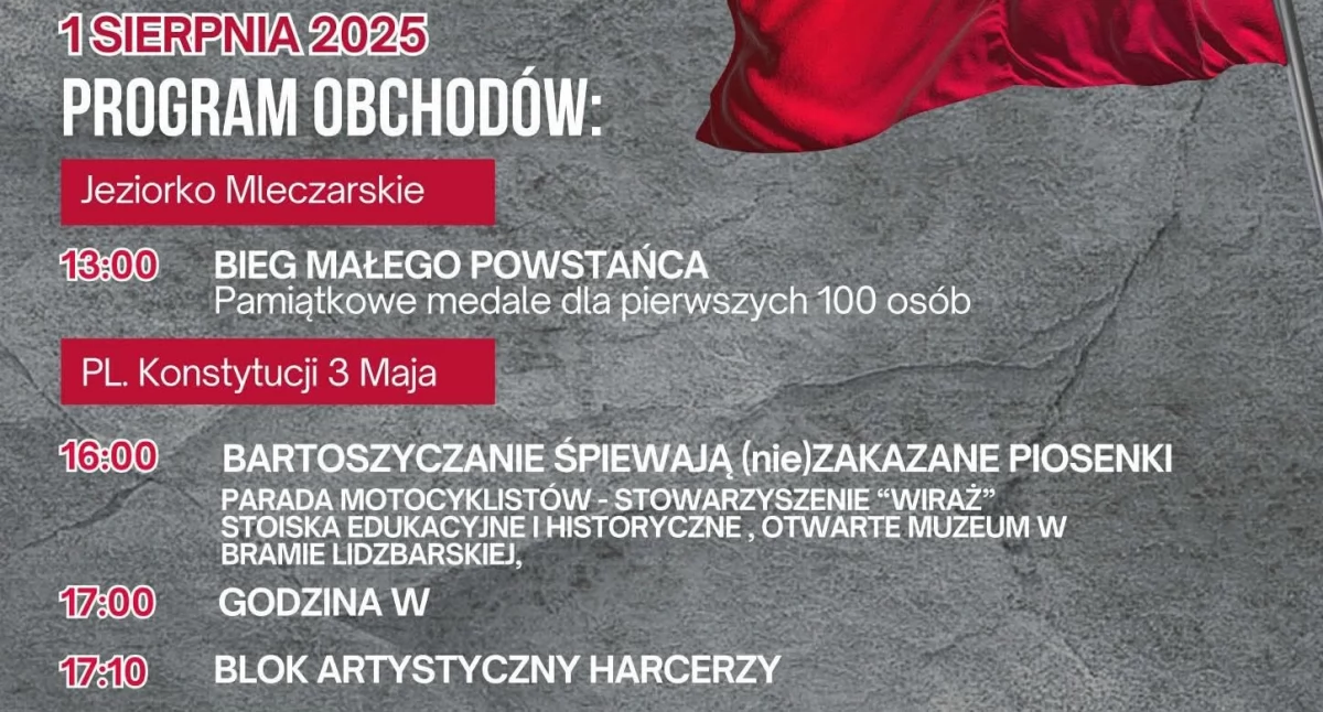 81. Rocznica Powstania Warszawskiego w Bartoszycach
