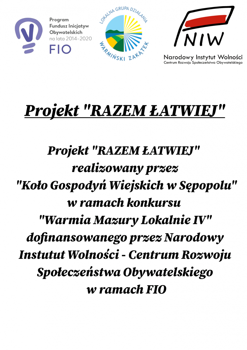 Koło Gospodyń Wiejskich w Sępopolu realizuje ciekawy projekt