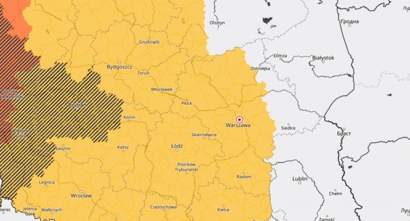 Komunikat: Ostrzeżenie Instytutu Meteorologii i Gospodarki Wodnej 