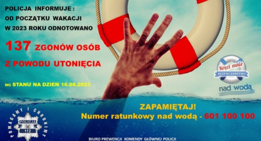  Pamiętajmy, że woda to żywioł. Policja apeluje o rozwagę