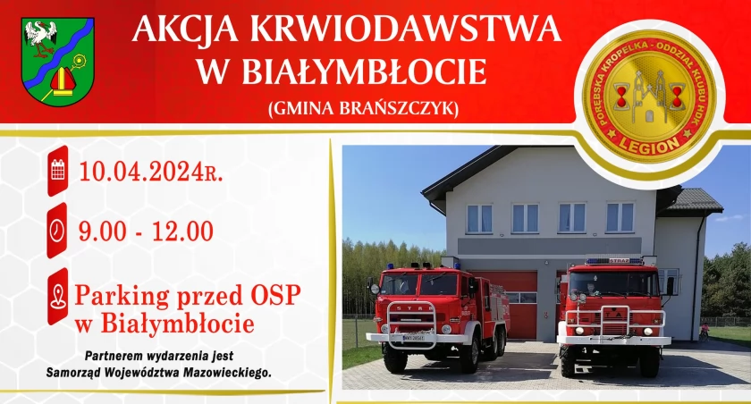 Akcja krwiodawstwa Porębskiej Kropelki. Po raz pierwszy w Białymbłocie