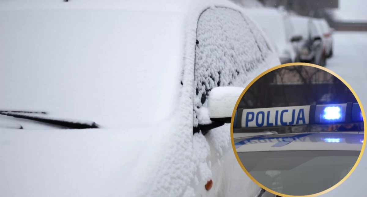 Zgłosili kradzież auta. Znalazło się pod śniegiem 