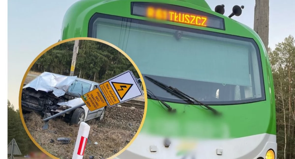 Zignorował znak STOP. Wjechał wprost pod pociąg
