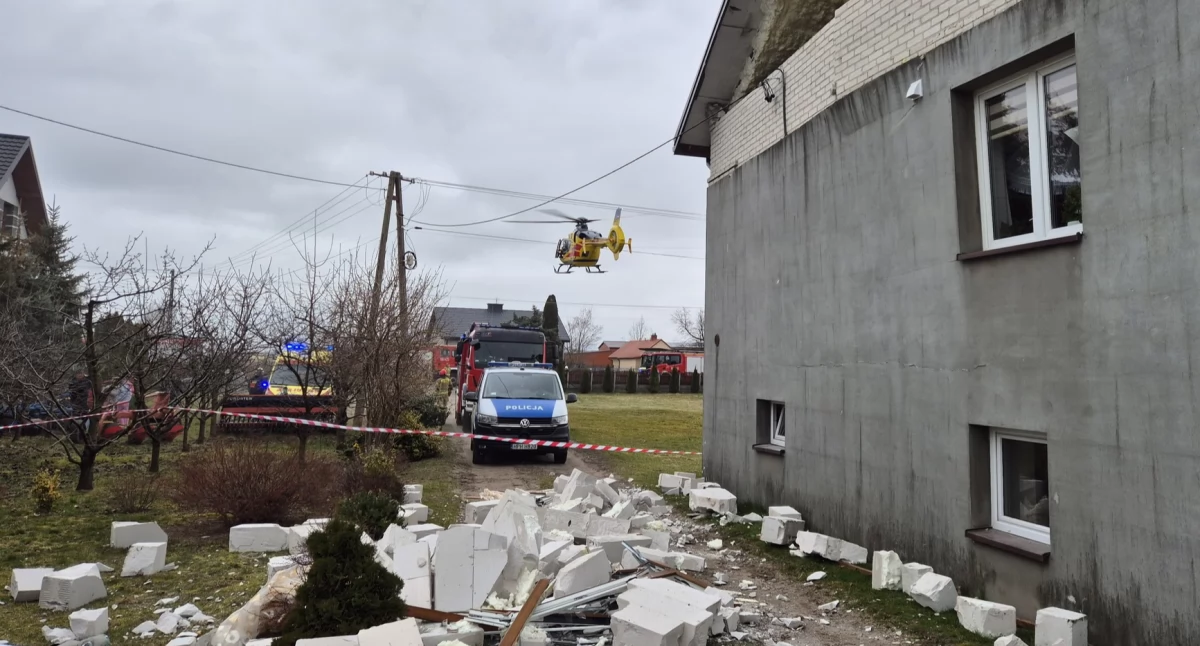 Wybuch gazu w Wólce Somiankowskiej. Interweniował śmigłowiec LPR