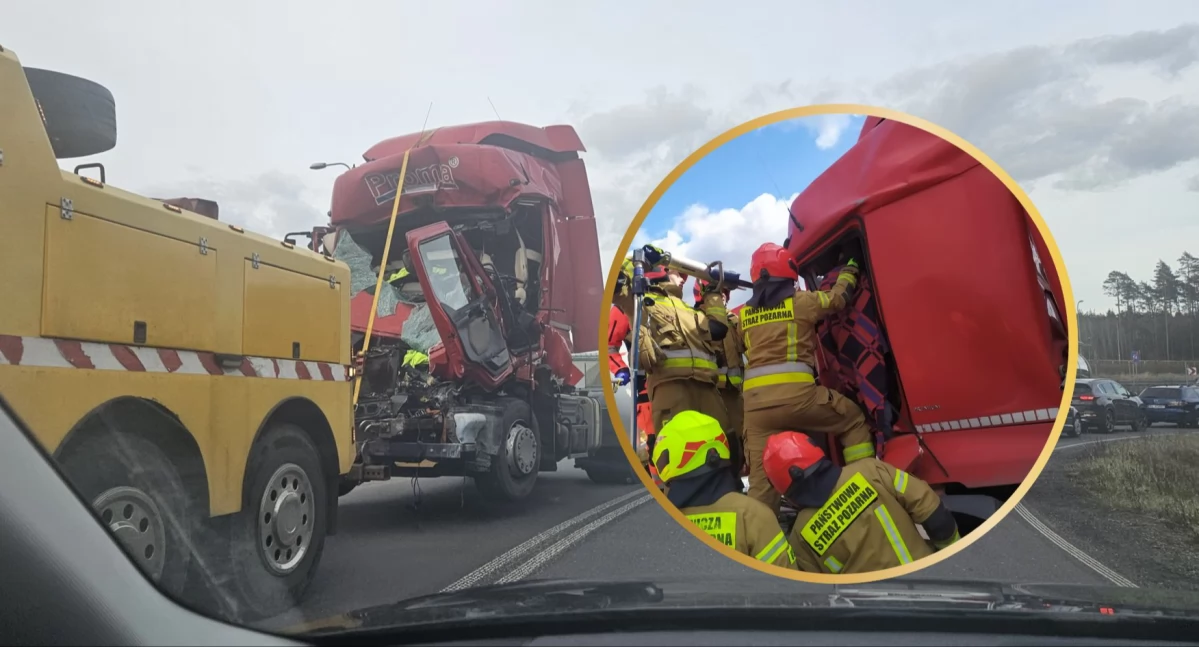 Poważny wypadek dwóch ciężarówek na S8. Lądował śmigłowiec LPR 