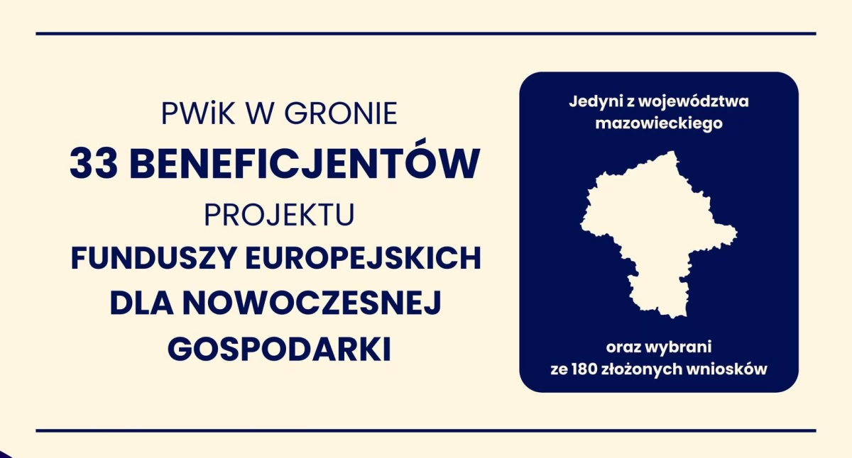 Wyszkowski PWiK zakwalifikowany do programu FENX jako jedyny beneficjent z województwa mazowieckiego