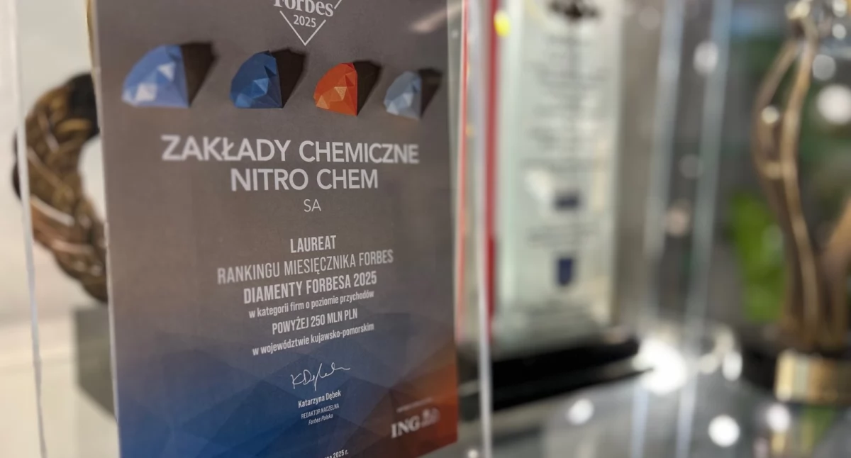 Bydgoski gigant doceniony! Diament Forbesa 2025 dla Zakładów Chemicznych „Nitro-Chem”