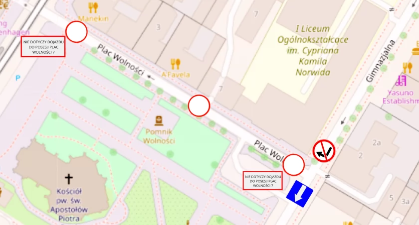 Bydgoszcz: od 1 września zmiany w ruchu przy placu Wolności