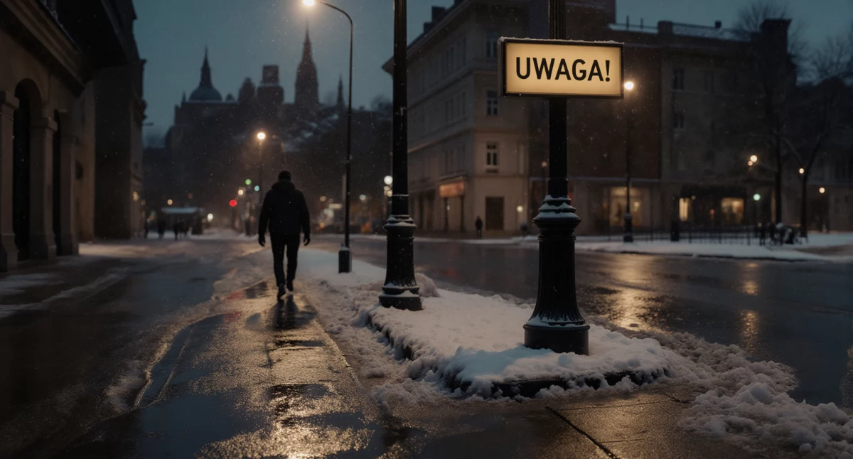 Oblodzenie! Ślisko od 21:00 do 8:00