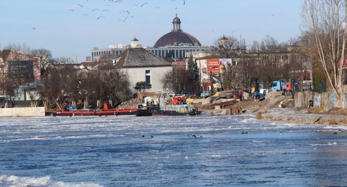 Rewitalizacja bulwarów nad Brdą: mróz zatrzymał część prac