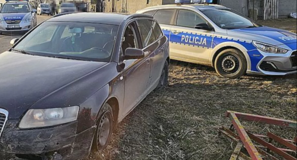 Pościg policji Lipno: kolczatka zatrzymała audi z 2 promilami