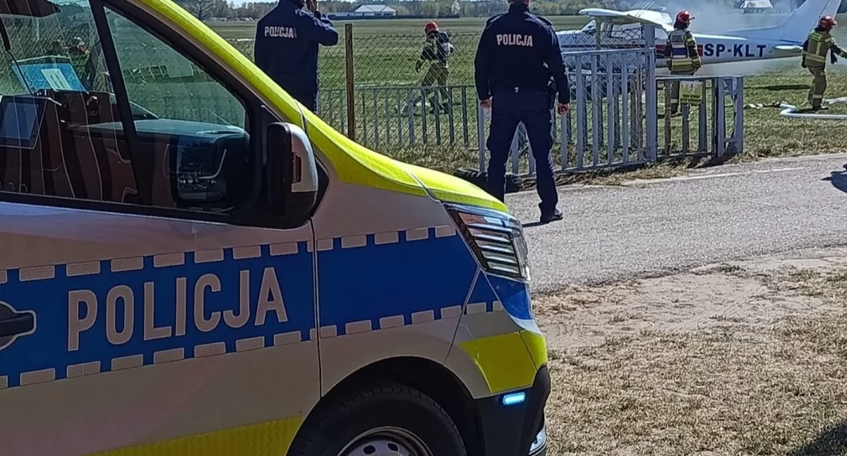 Pożar awionetki w scenariuszu. Ćwiczenia pod Włocławkiem
