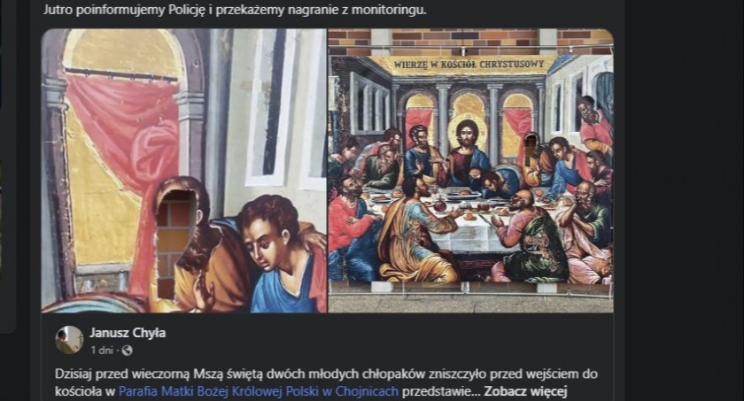 Akt wandalizmu w kościele w Chojnicach nabiera już ogólnopolskiego rozgłosu