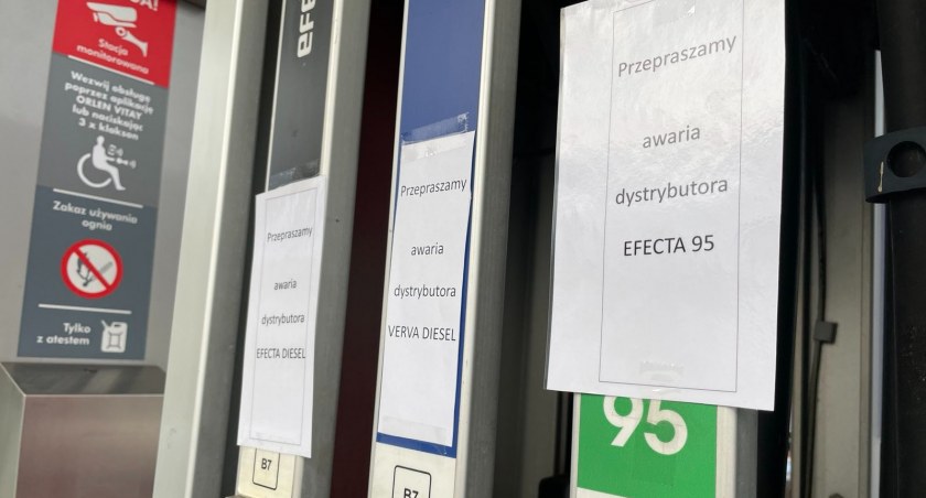 W Chojnicach na stacji Orlenu awarii uległy dystrybutory