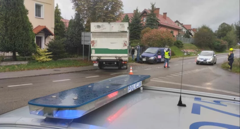 W Lichnowach w ciężarówce wystrzeliło koło