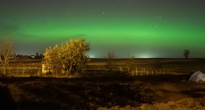 Krystian Szczepaniak sfotografował zorzę w Silnie i Nicponiach