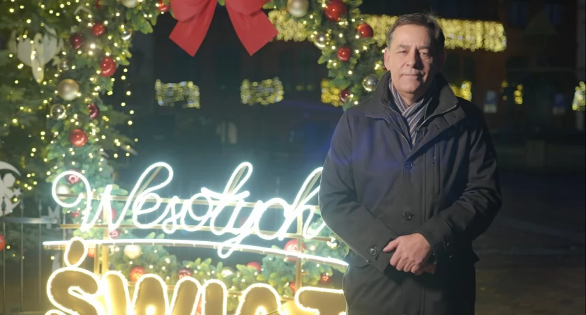 Arseniusz Finster, burmistrz Chojnic, przekazuje serdeczne życzenia bożonarodzeniowe mieszkańcom miasta