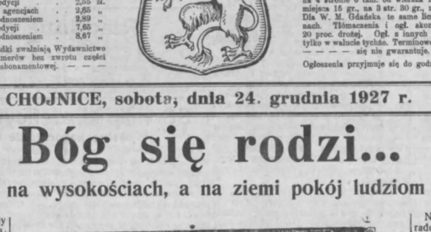 Boże Narodzenie w Chojnicach przed stu laty