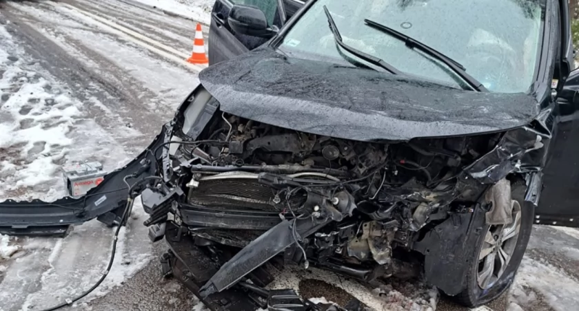 Wypadek na skrzyżowaniu pod Koczałą: doszło do pożaru