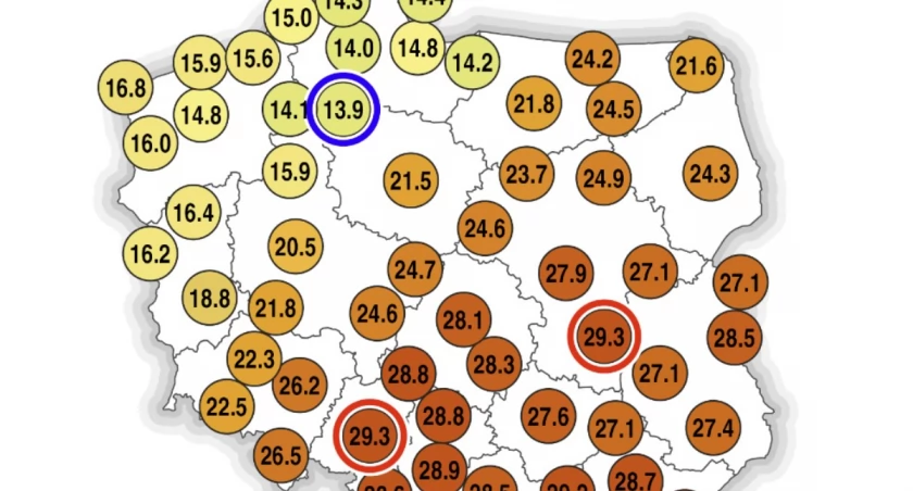 Zimno wam dzisiaj? Tak chłodno jak w Chojnicach to nie ma nikt w Polsce