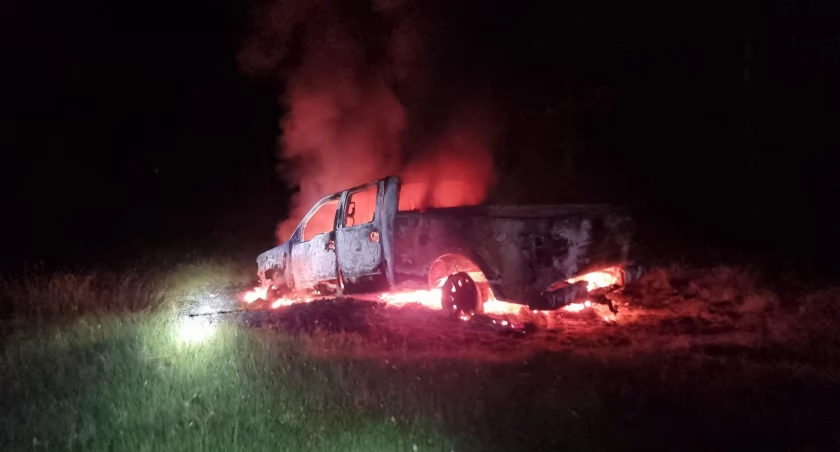 W Kamionce spłonął pickup