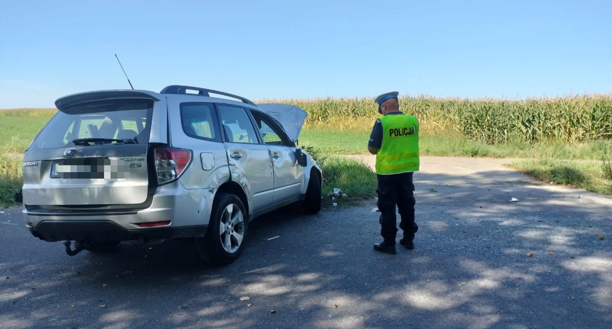 Wypadek w Nowem Ostrowitem. Droga zablokowana