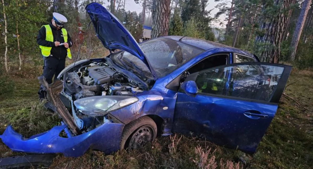 Dachowanie po nieudanym manewrze wyprzedzania w Turowcu 