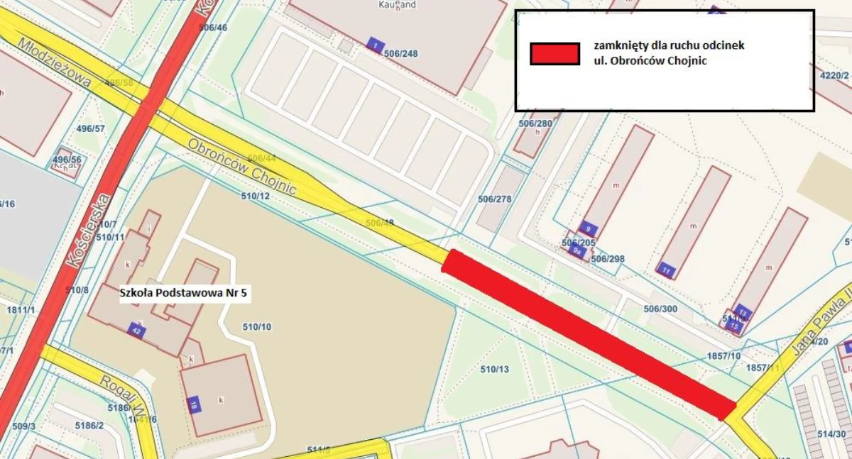 Kolejny etap rozbudowy ul. Obrońców Chojnic – zmiany w organizacji ruchu