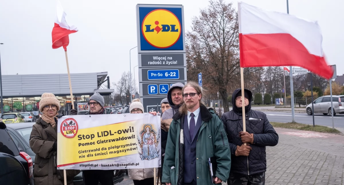 Pikieta Stop Lidl w Chojnicach: obrona Sanktuarium w Gietrzwałdzie