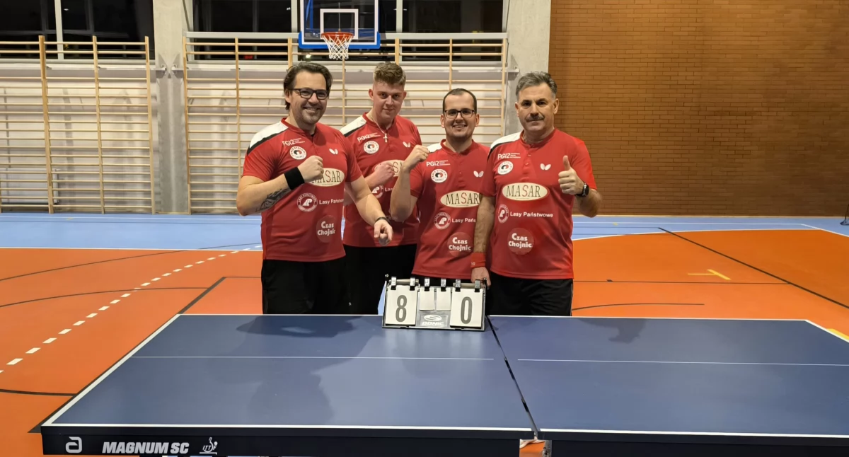 Wysokie zwycięstwo po emocjonującym meczu TS III Chojnice w 5. lidze tenisa stołowego