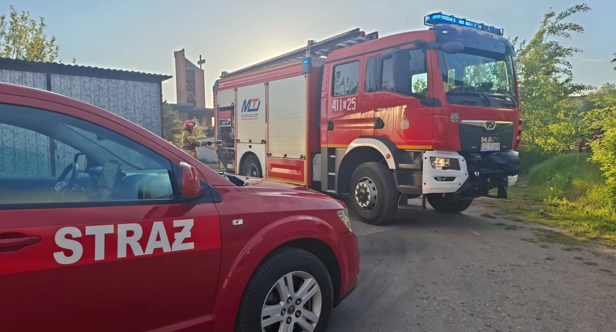 Interwencja straży pożarnej na ul. Gdańskiej. Ognisko w miejscu niedozwolonym