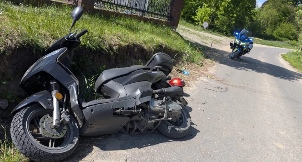 Motorowerzysta przetransportowany śmigłowcem do szpitala