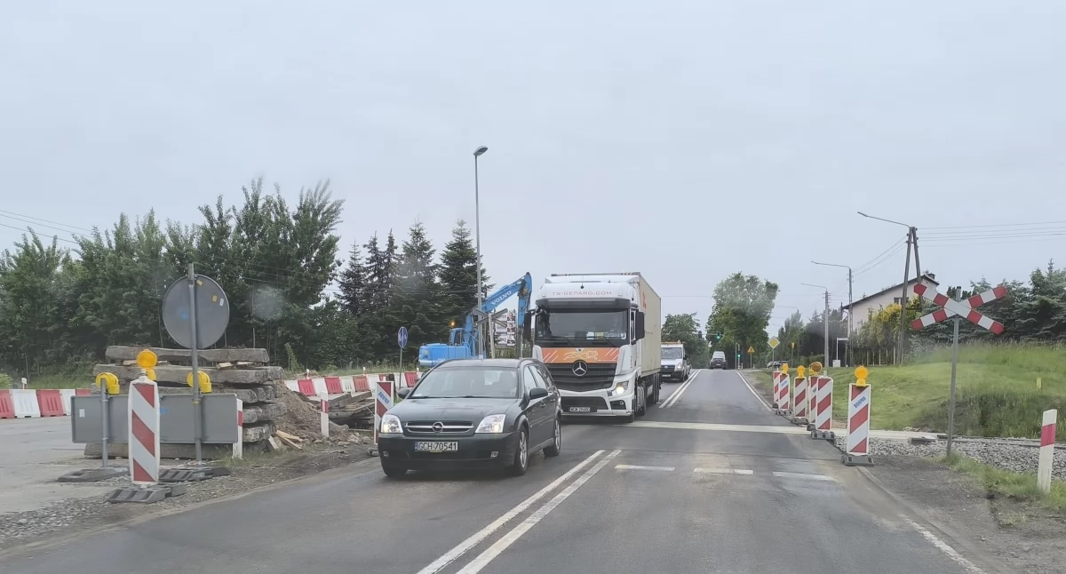 Koniec wahadła na wlocie do Człuchowa