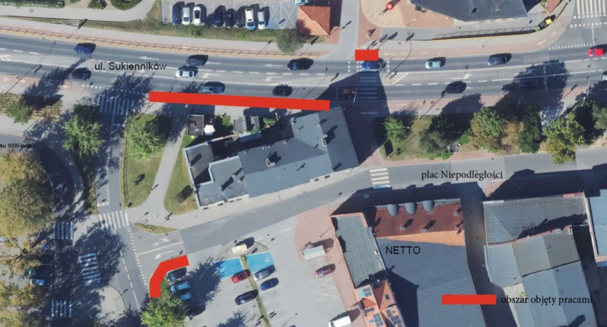 Zmiany na Placu Niepodległości w Chojnicach. Rusza przebudowa z myślą o pieszych i rowerzystach