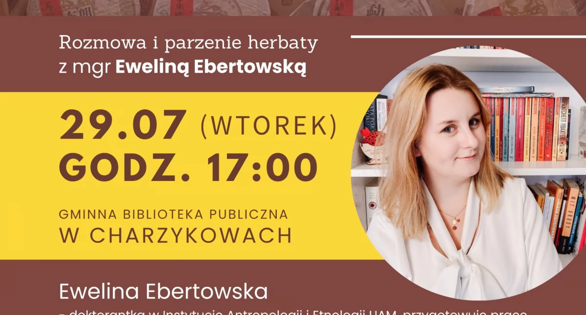 Herbata, kultura i podróże – spotkanie z Eweliną Ebertowską w Charzykowach