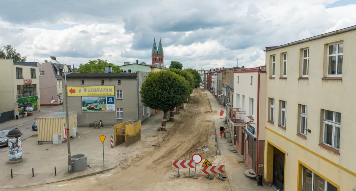 Zmiana organizacji ruchu w Brusach od 7 sierpnia. Trwa wielka przebudowa centrum miasta