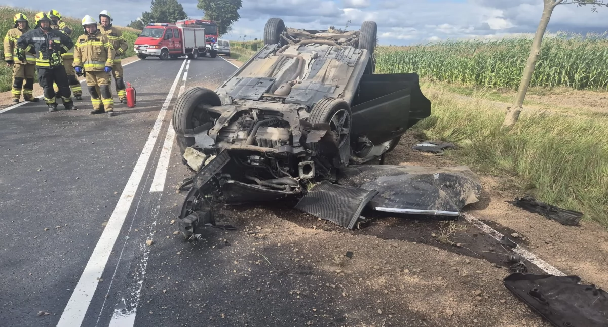 Dachowała po uderzeniu w drzewo. Przyczyną... telefon