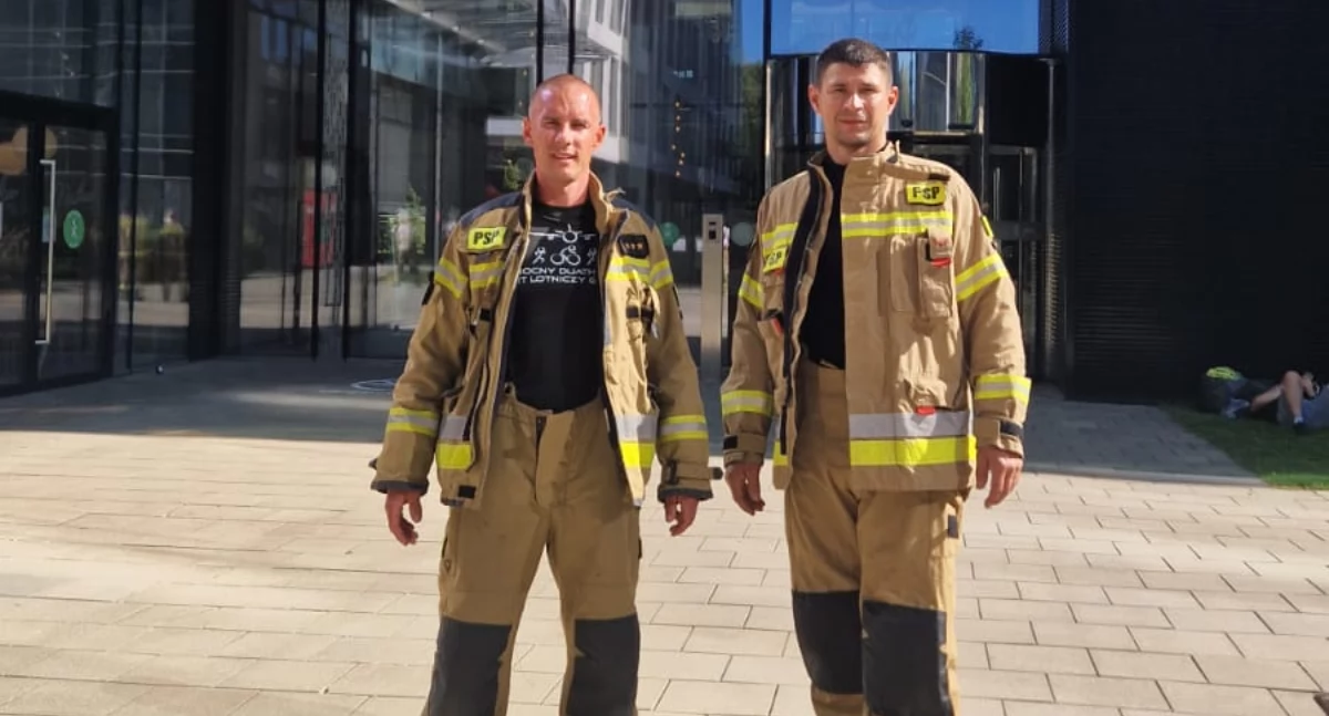 Strażacy z Chojnic w czołówce biegu na 34. piętro w Gdańsku