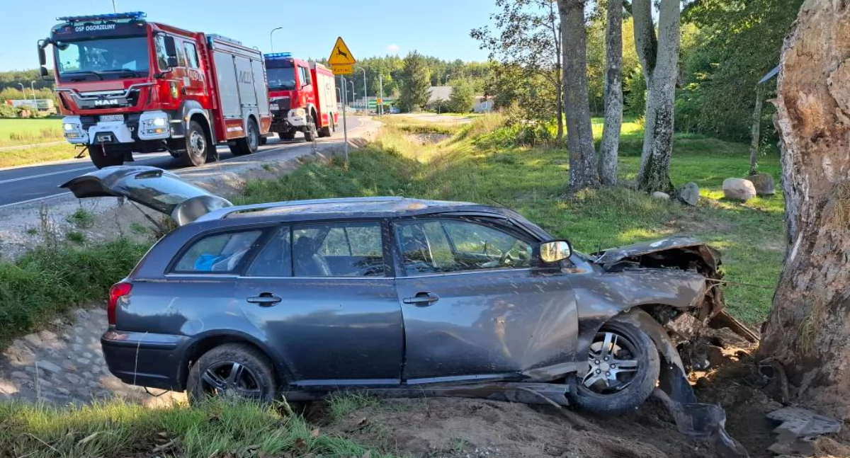 Wypadek na DK25 w Kamionce – dwie osoby trafiły do szpitala