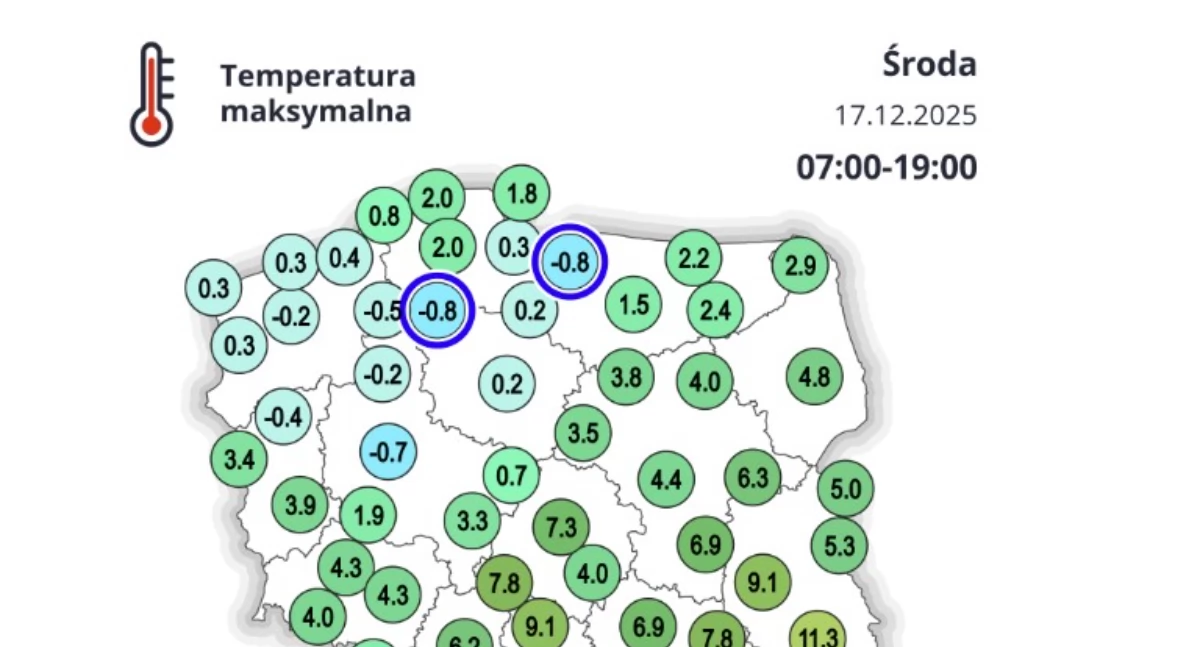 Chojnice wśród najchłodniejszych miast w kraju. Zima wróciła 17 grudnia
