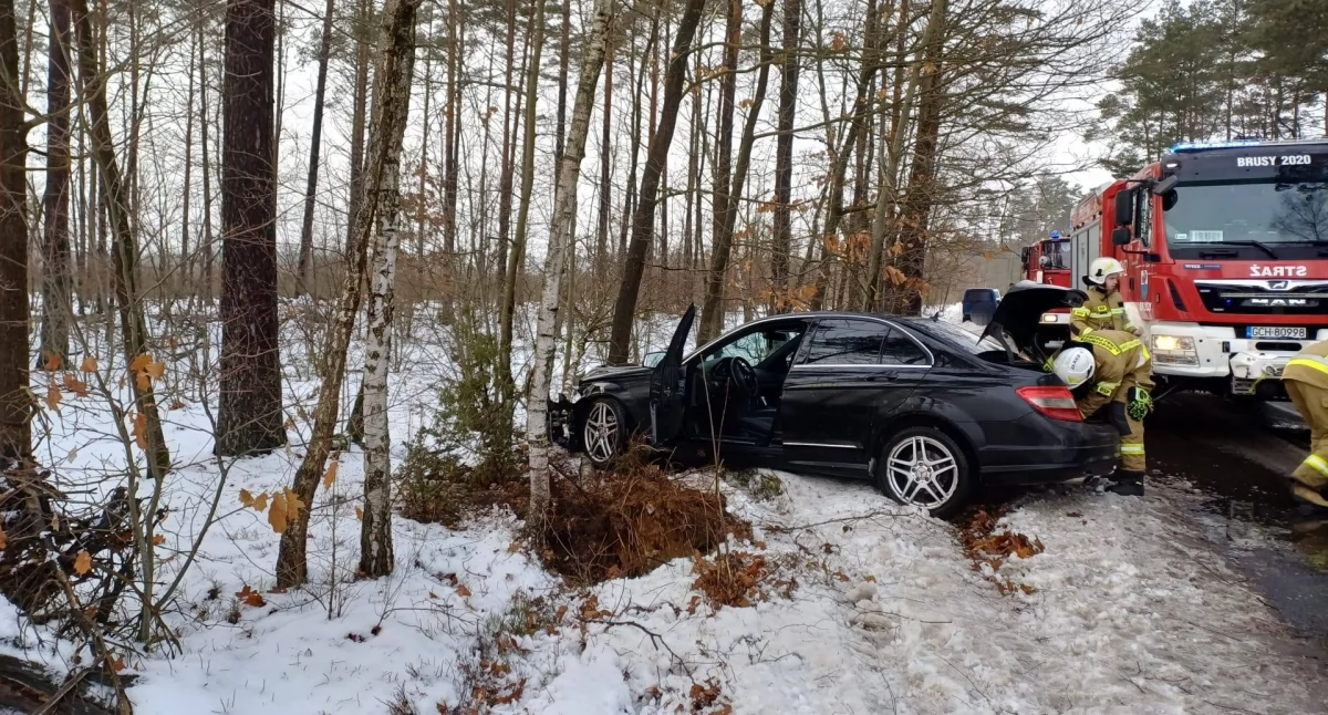 Kolizja w Brusach-Wybudowaniu. Interweniowały jednostki OSP i policja