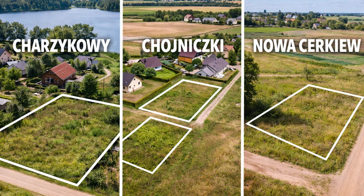 Przetargi na sprzedaż działek w Charzykowach, Chojniczkach i Nowej Cerkwi