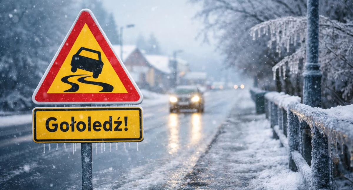 Ostrzeżenie IMGW dla powiatu chojnickiego. Marznące opady i wysoki stopień zagrożenia