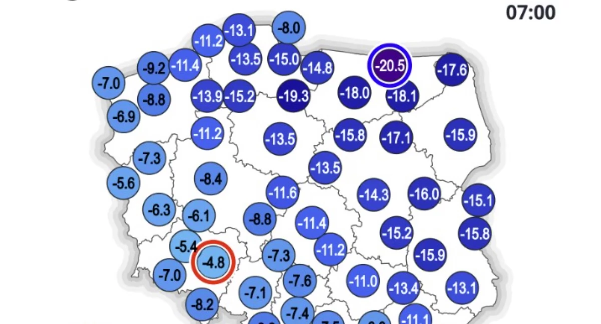 Siarczysty mróz w Chojnicach. O poranku -15,2°C